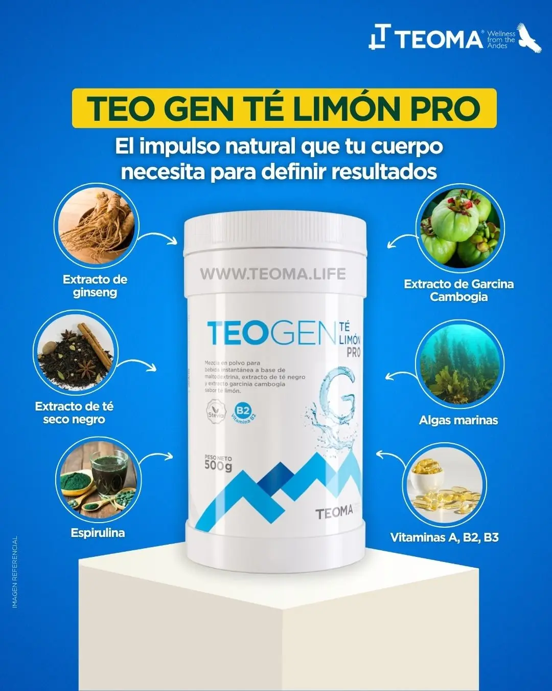 Teo Gen Limón Pro Caja y Frasco